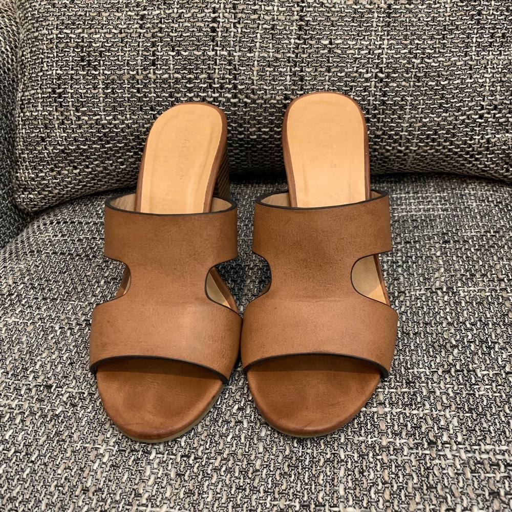 Camel Heeled Sandals